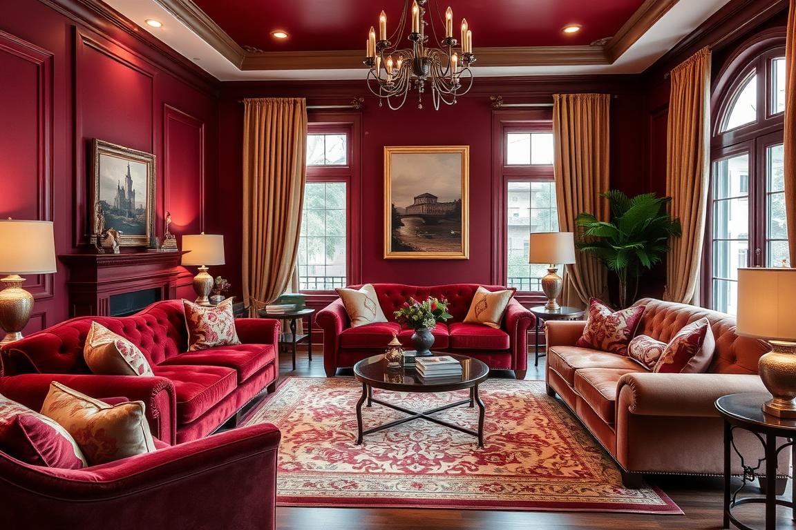 Burgundy living room ideas