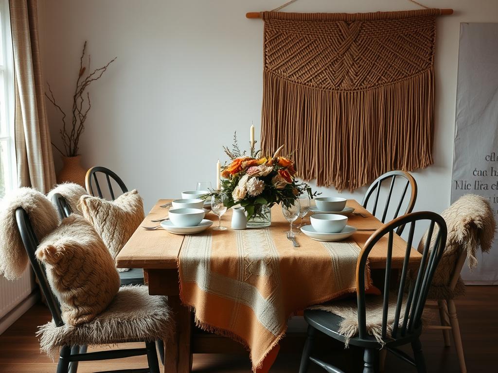 Cozy Dining Experience with Textiles