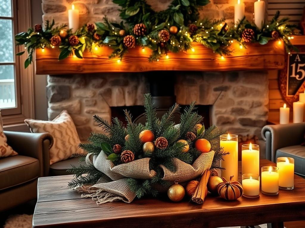 Creative natural elements for holiday decor