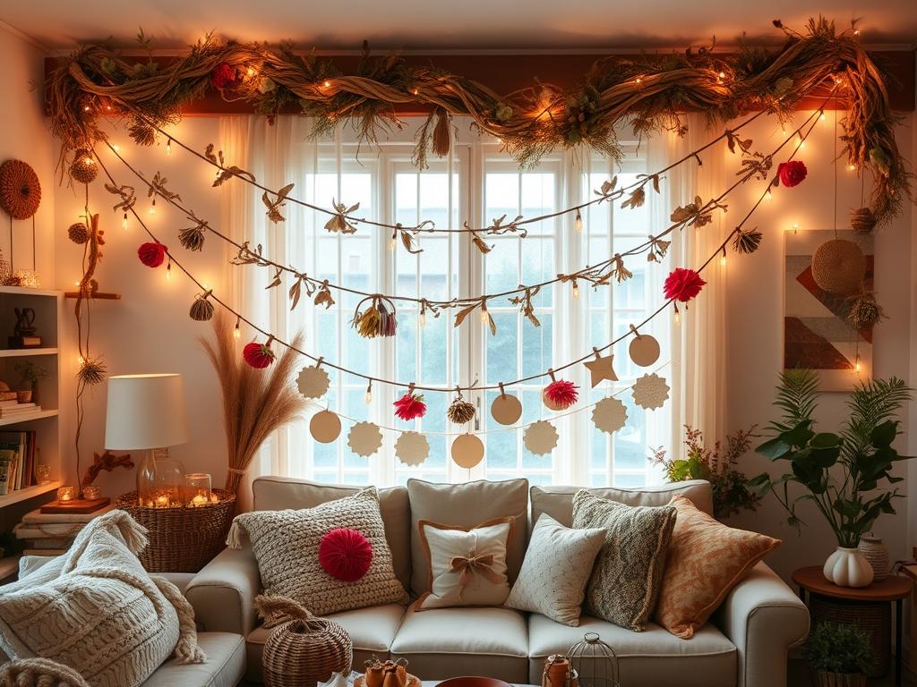 DIY garland projects for cozy garlands decorations for living room