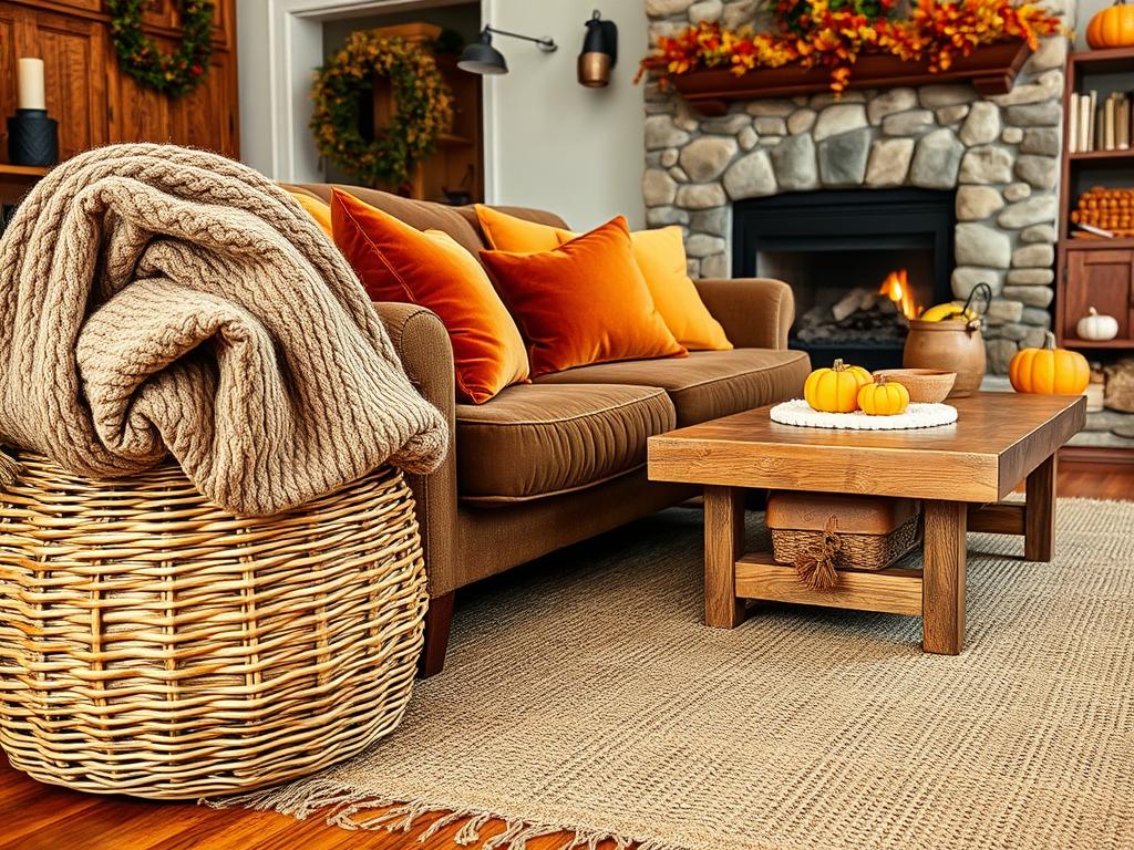 Layered textures for cozy fall decor