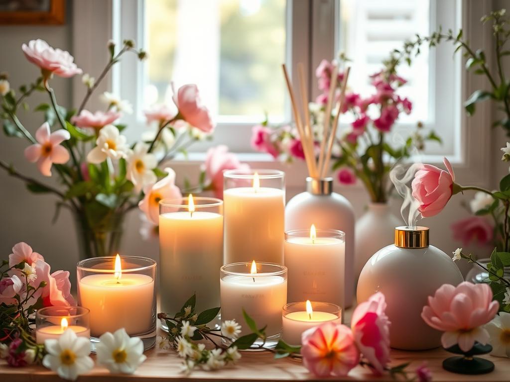 Seasonal scents with candles and diffusers