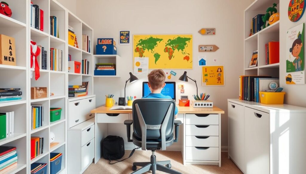 age-appropriate designs and personalized spaces in study area