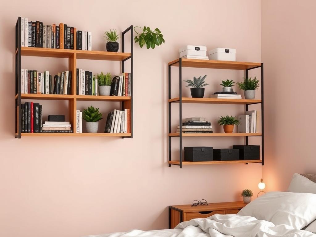 bedroom organization shelves