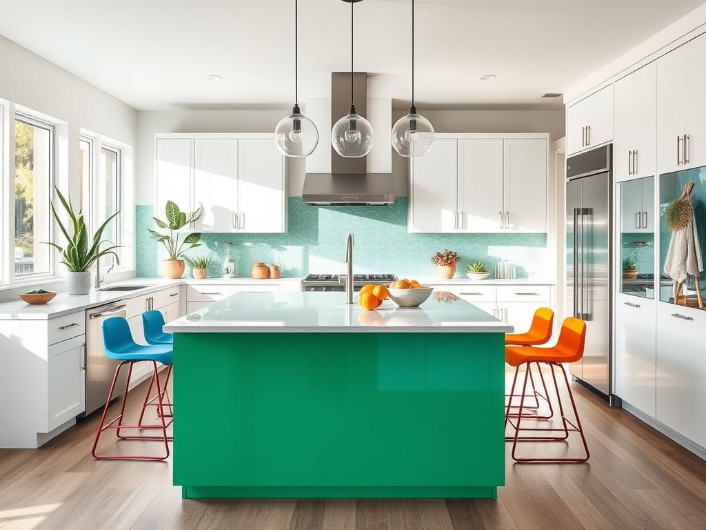 bold kitchen island colors