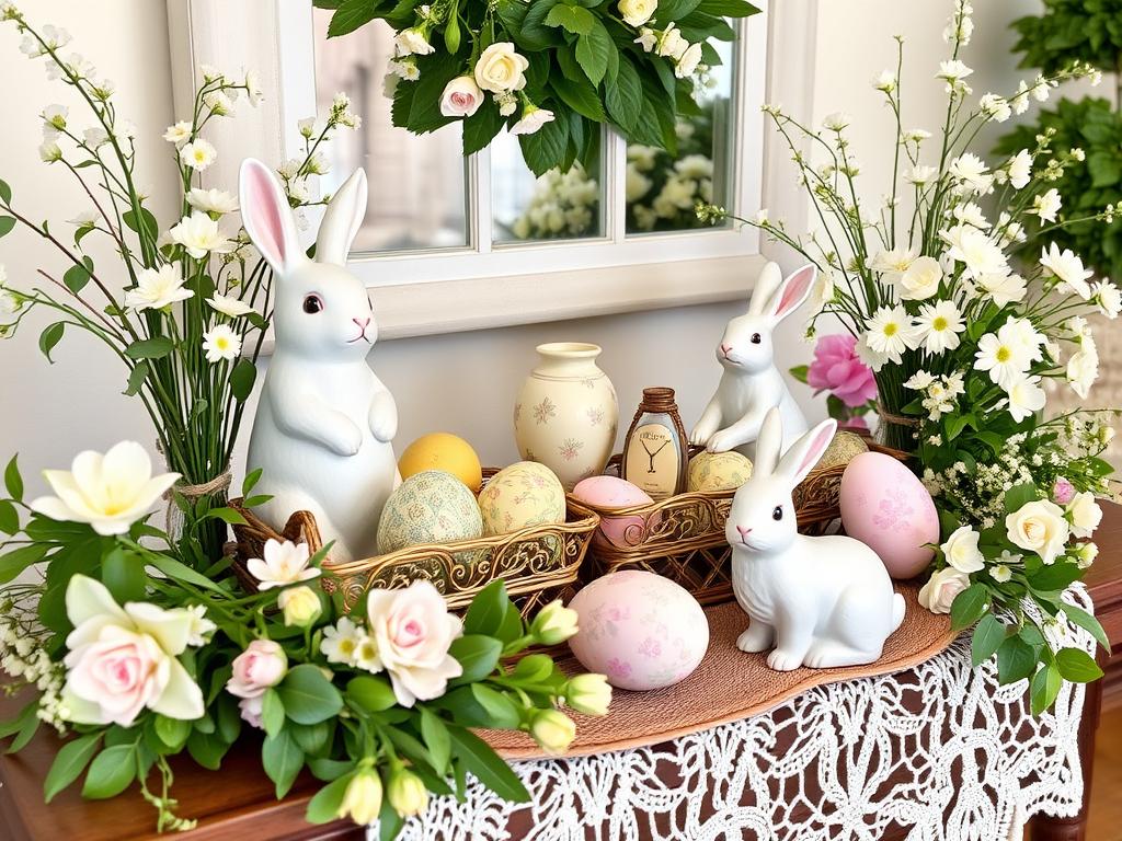 bunny and egg themes in Easter decor