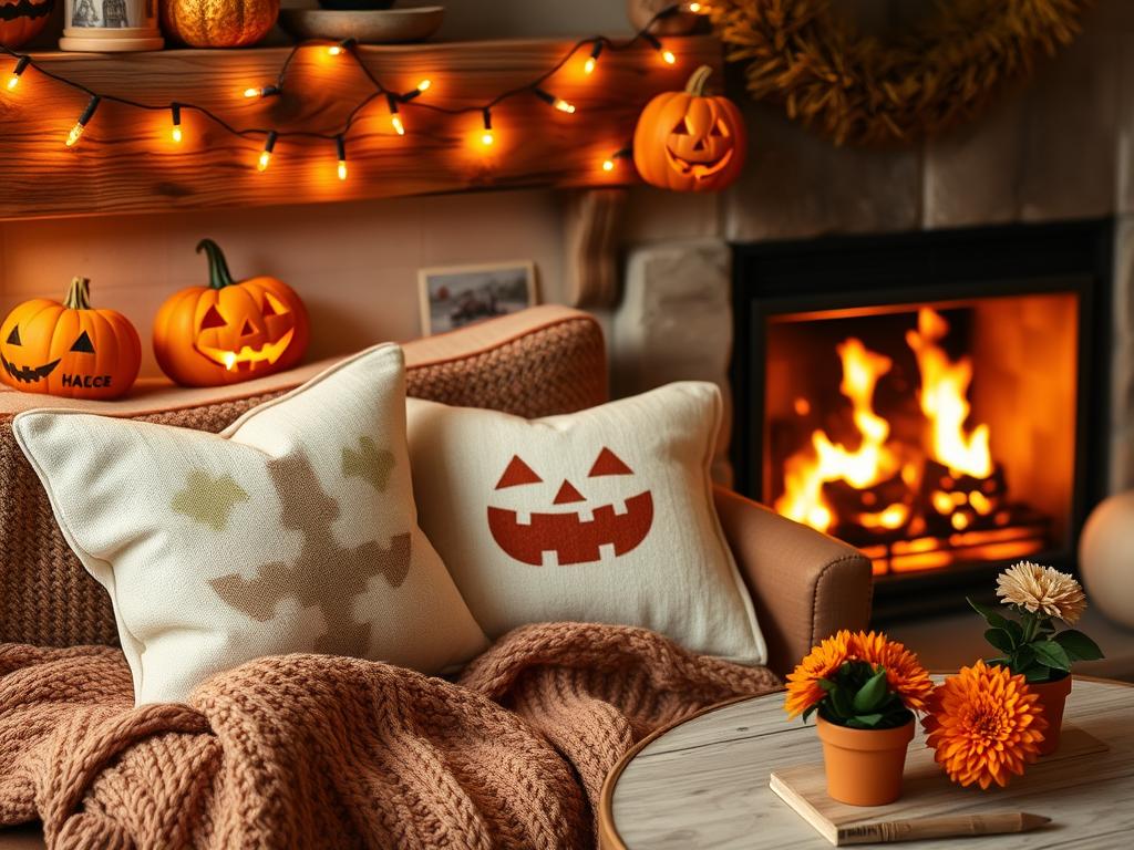 cozy Halloween decor