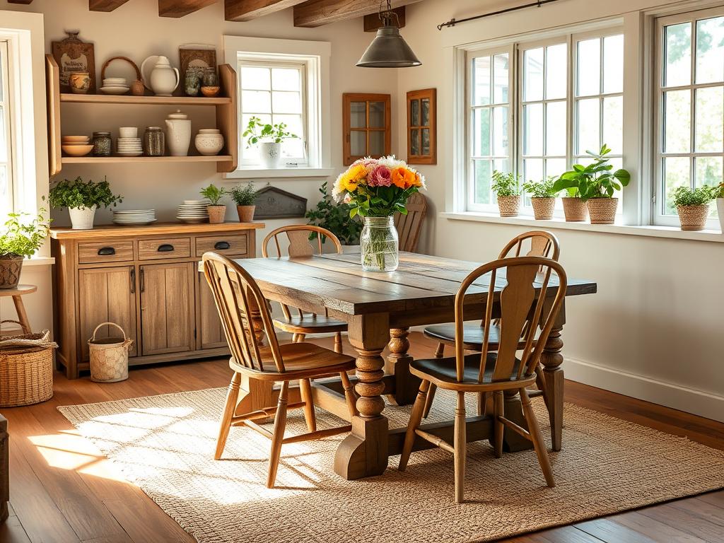 cozy farmhouse dining area