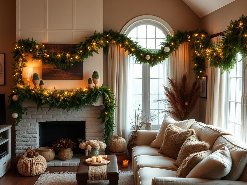 cozy garlands decorations for living room