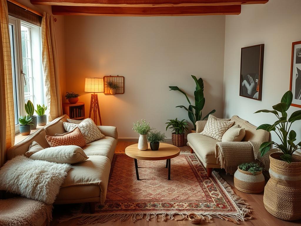 cozy textures in small living room