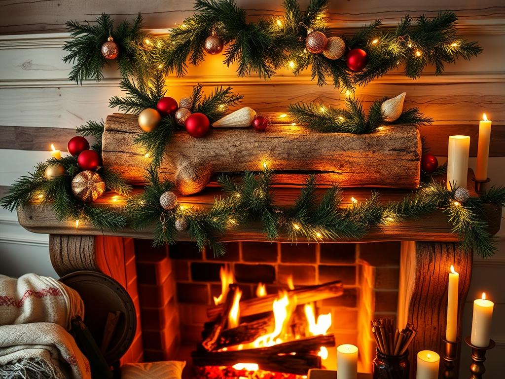 cozy yule log display