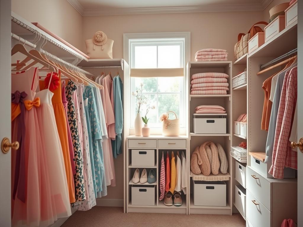 creating zones in girls bedroom organization