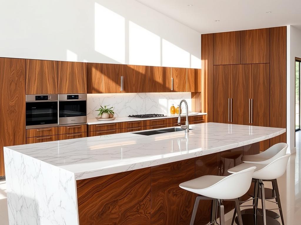 creative kitchen island styles with marble timber combinations