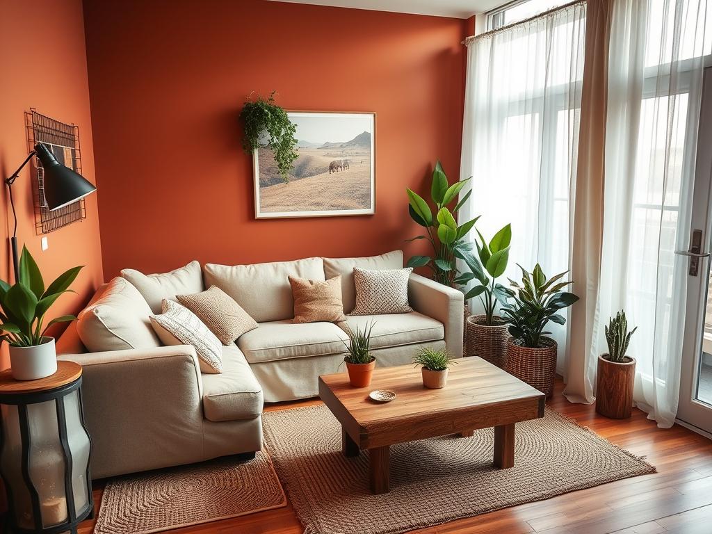 earthy tones cozy vibe small living room ideas