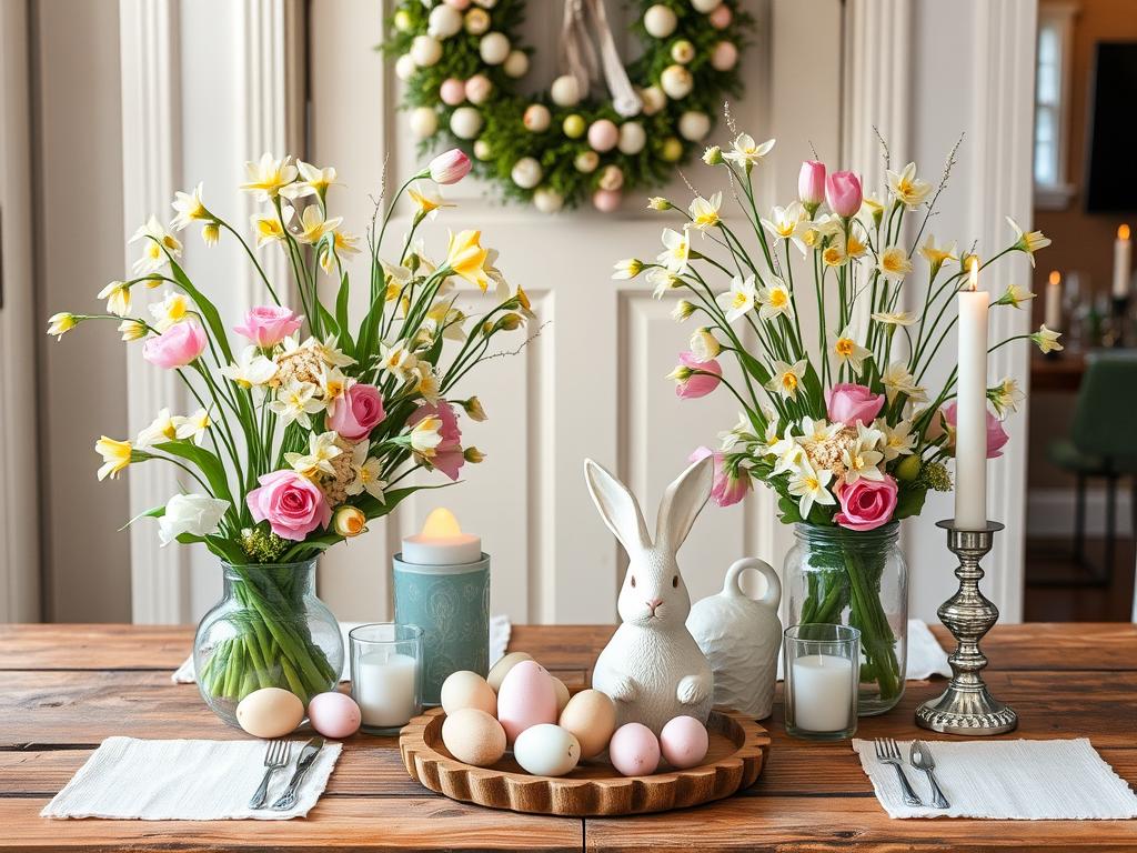 easter entryway table decor