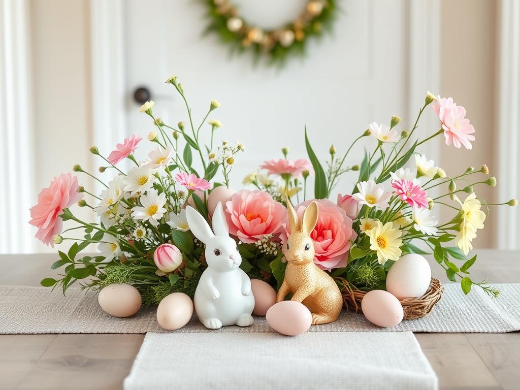 easter entryway table decor