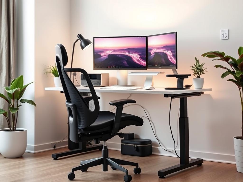 ergonomic desk setup