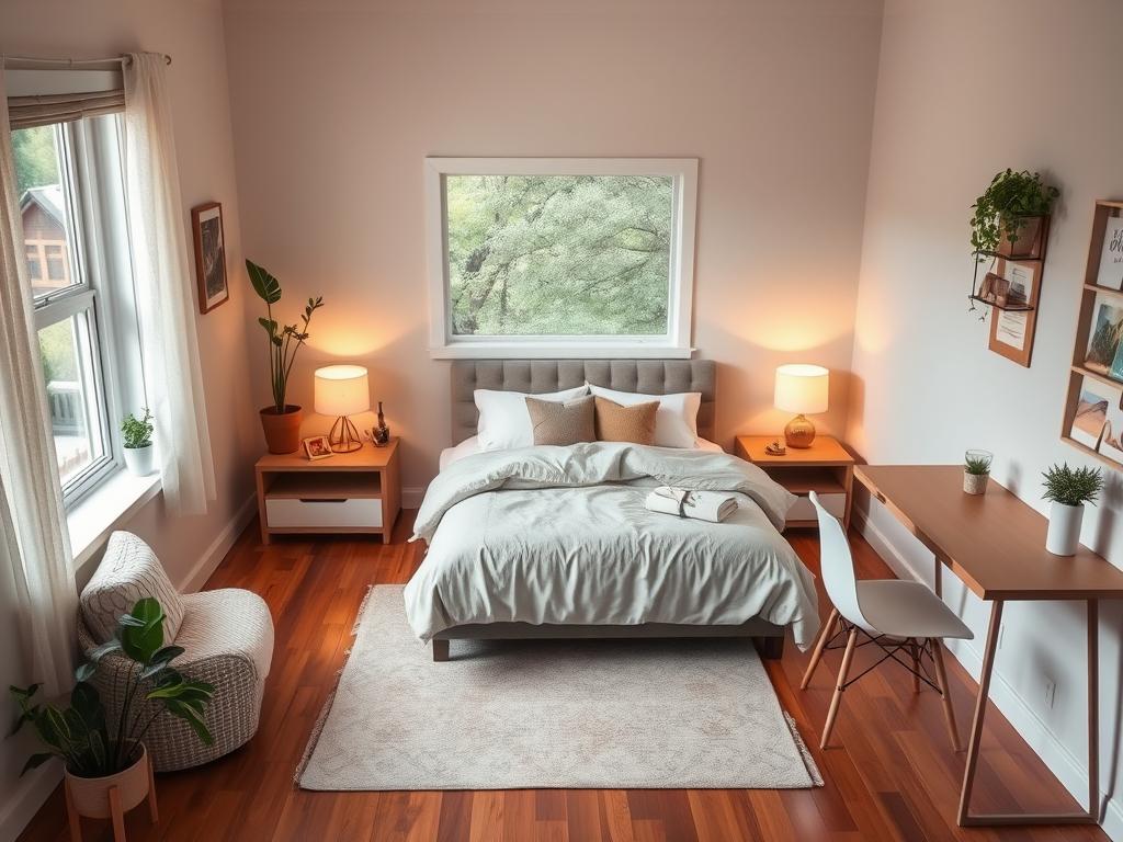 functional layout in cozy bedroom design