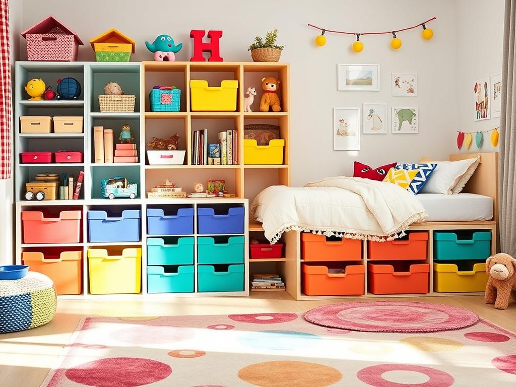 kid-friendly bedroom storage solutions