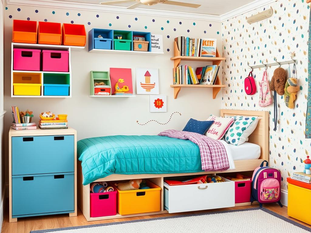 kid-friendly bedroom storage solutions