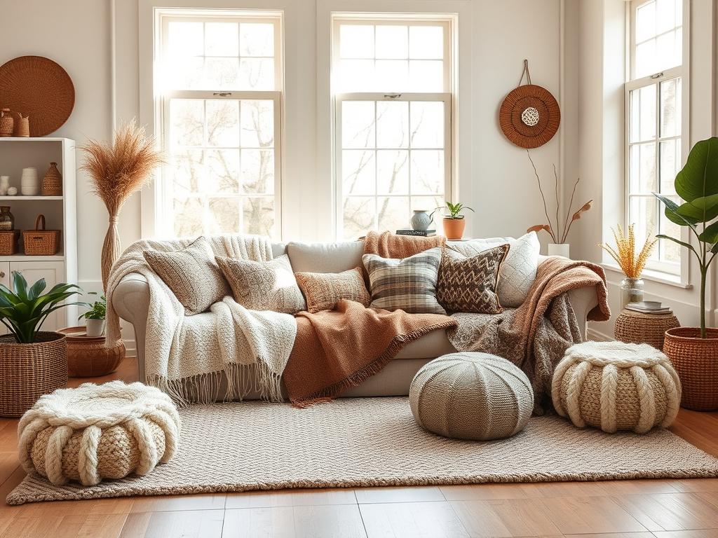 layering textiles for cozy home decor