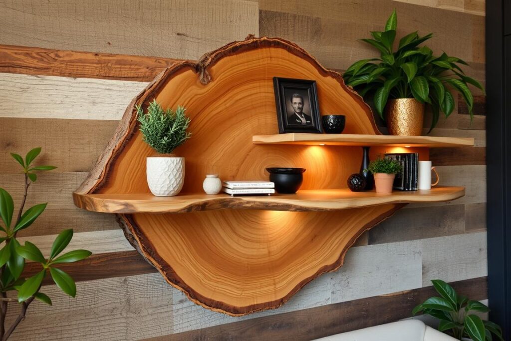 live edge shelving