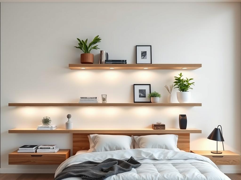 modern bedroom shelf design