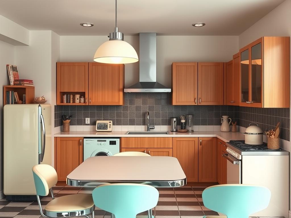 modern kitchen with a 50s style and feel