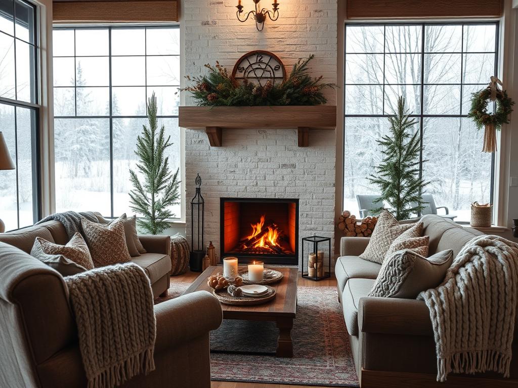 natural elements in winter decor