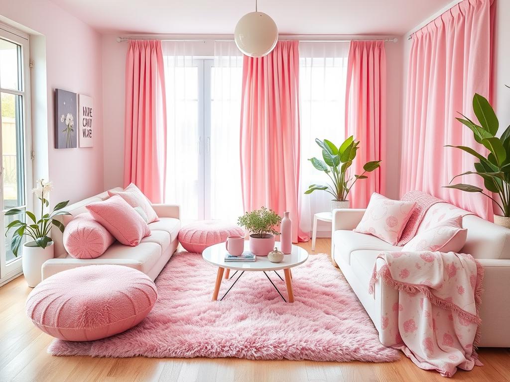 playful home aesthetics with pink textiles