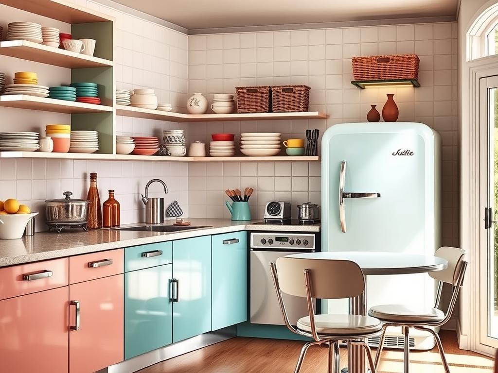 retro-modern kitchen storage