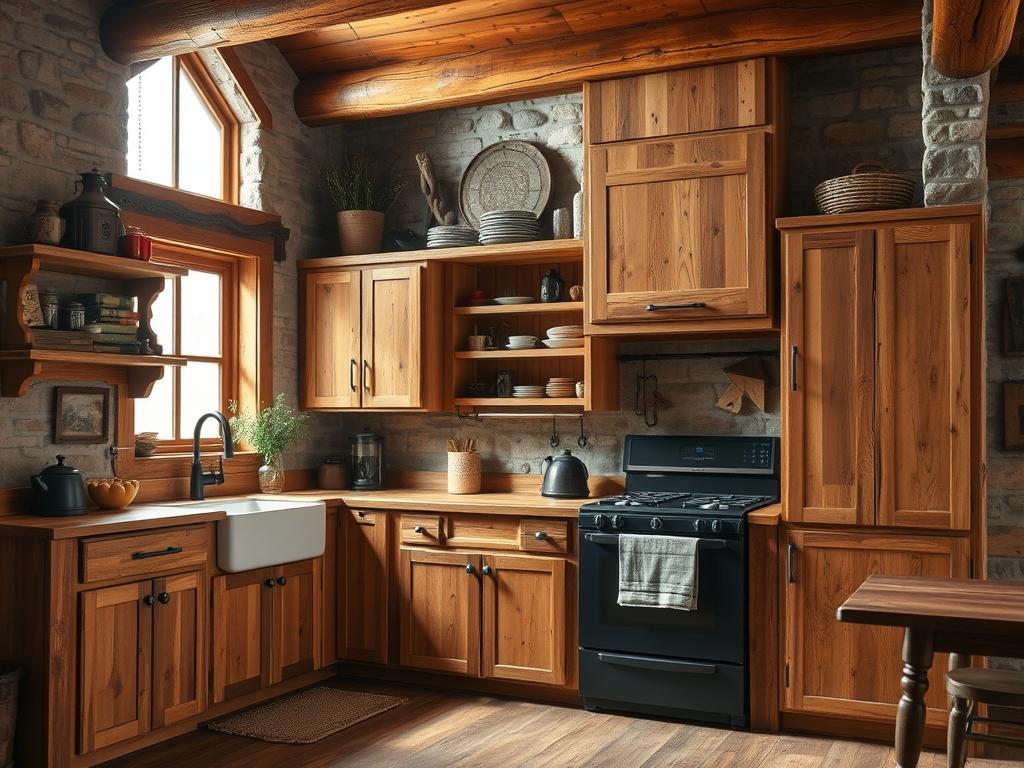 rustic wood cabinets