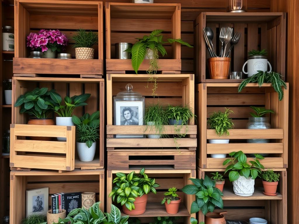 rustic wooden crate decorations