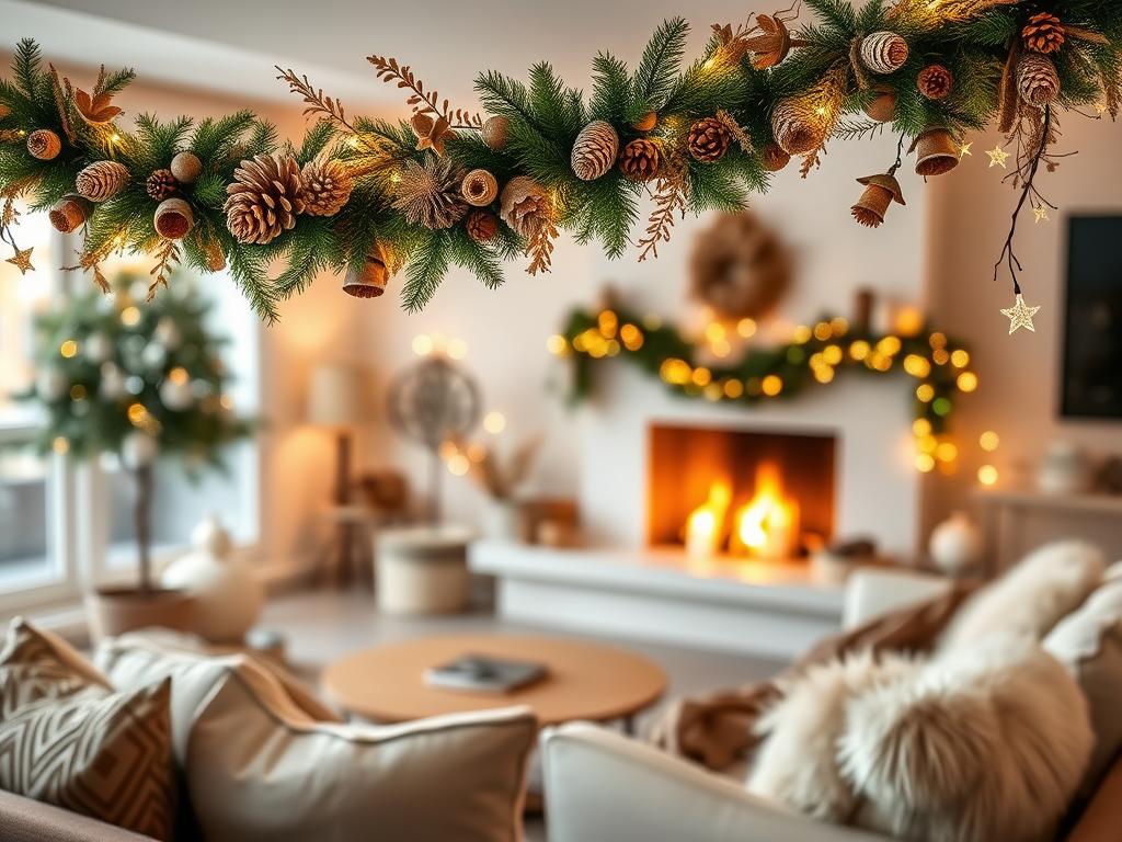 seasonal garland trends for cozy living room decorations