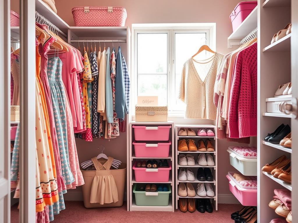 seasonal organization for girls closet organization