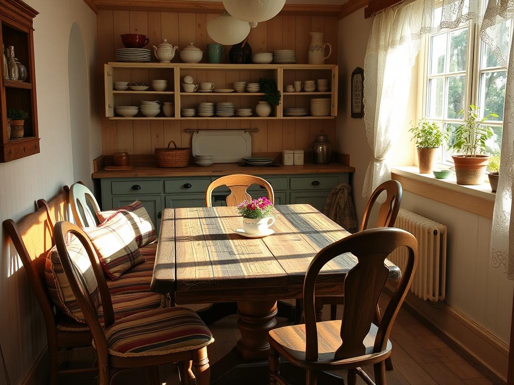 vintage country kitchen seating