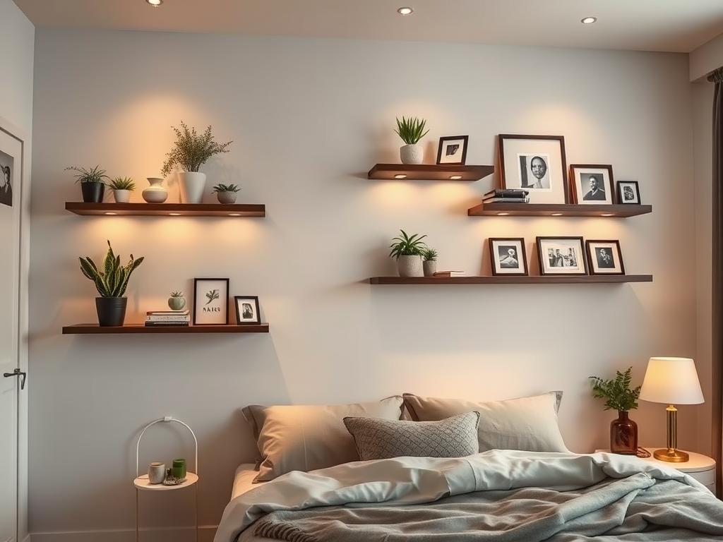 wall shelves for bedroom