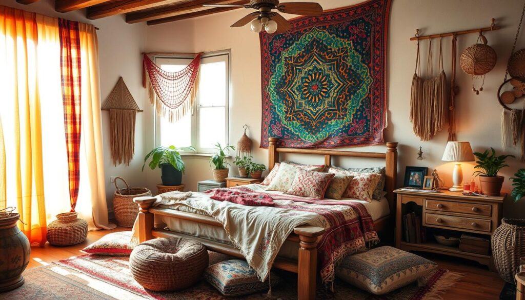 Bohemian bedroom ideas for vintage furniture and style