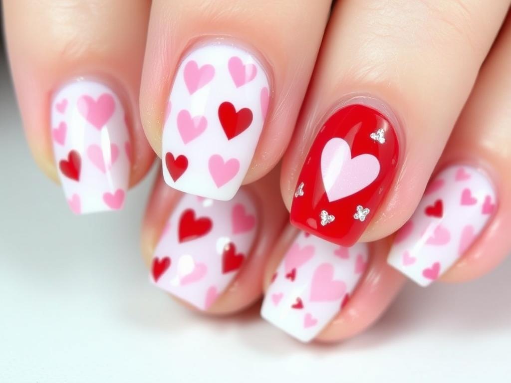 cute valentine nails