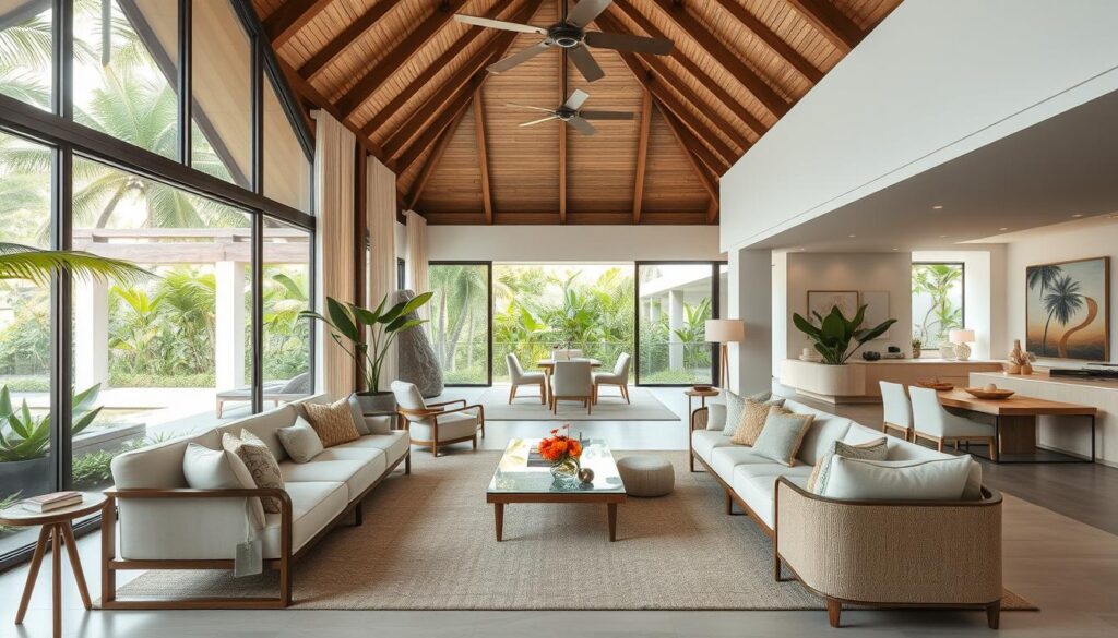 open spaces flowing layouts tropical retreat inspiration