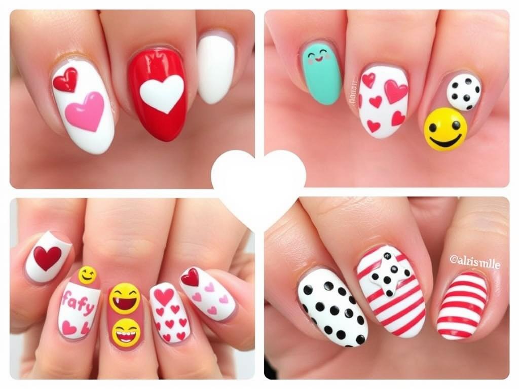 playful valentine's day nails