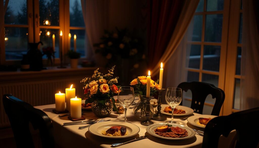 romantic dinner at home