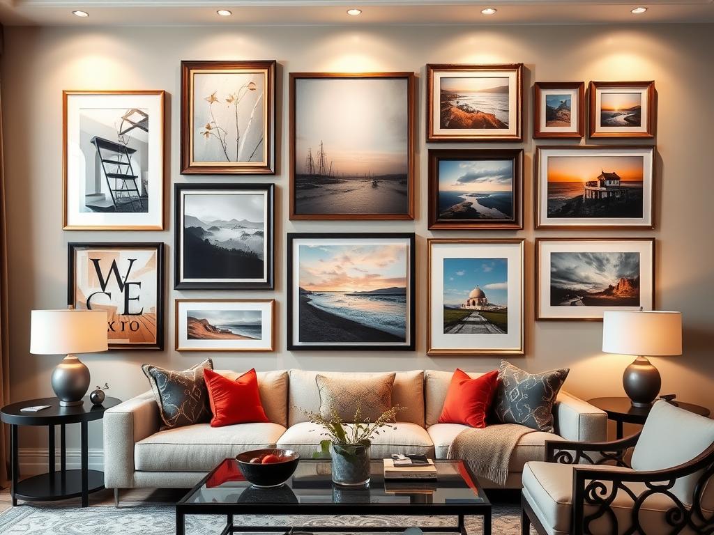 wall decor with artwork arrangement