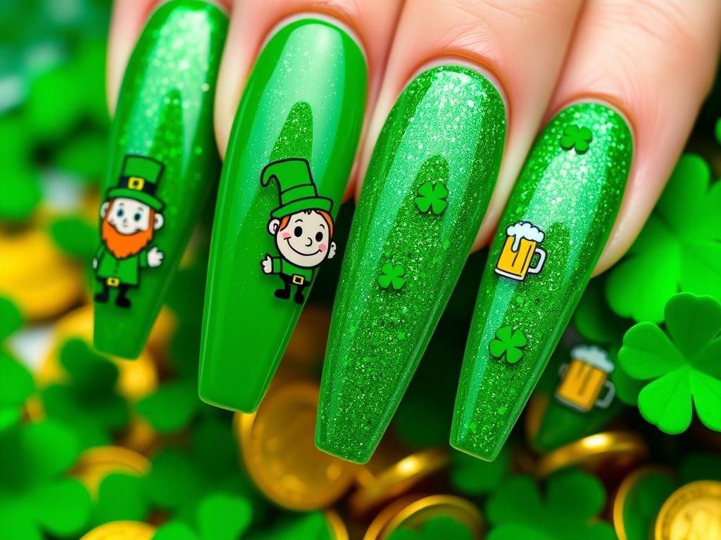 festive nail art for Saint Patrick's Day