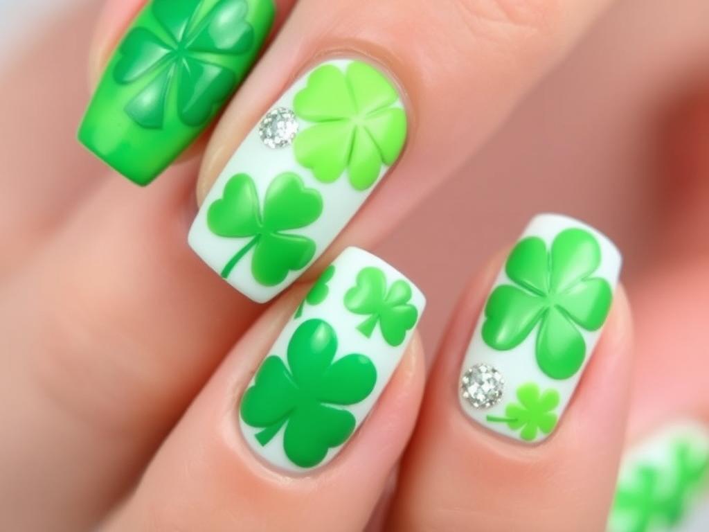 trendy shamrock nail designs